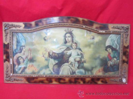 Antig&uuml;edades: Bonito marco apaisado en madera pintada. - Foto 1