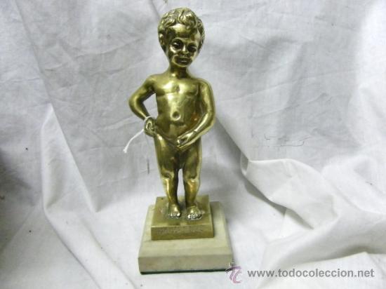 Antig&uuml;edades: NI&Ntilde;O DE BRONCE SOBRE MARMOL - Foto 1
