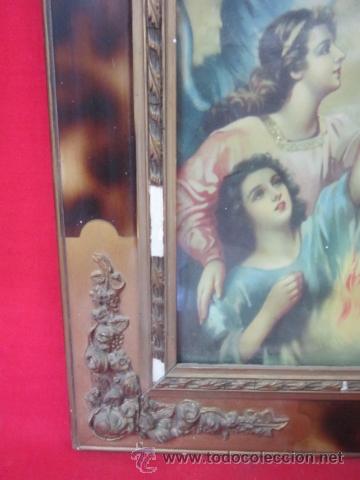 Antig&uuml;edades: Bonito marco apaisado en madera pintada. - Foto 3