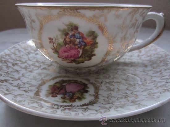 Antig&uuml;edades: plato y taza de Limoges - Foto 1