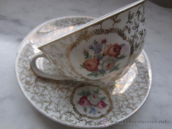 Antig&uuml;edades: plato y taza de Limoges - Foto 4