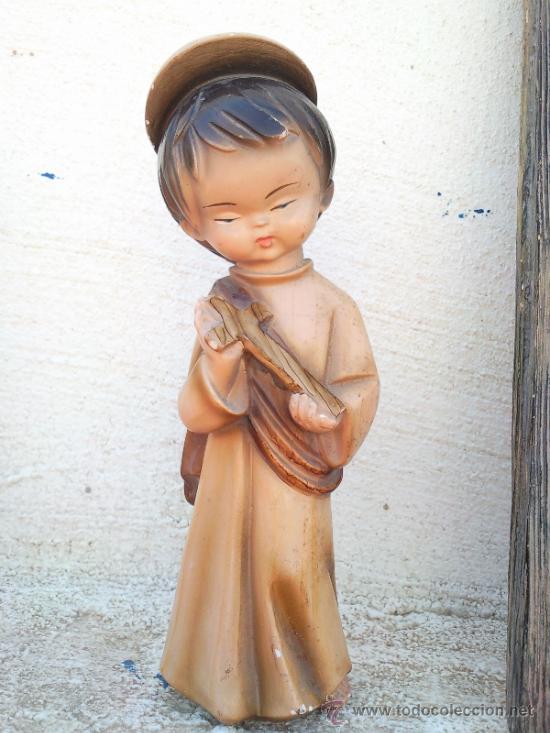 Oggetti Antichi: SANTO CON CRUZ DE YESO O SIMILAR,ORTIGAS A&Ntilde;OS 60-70