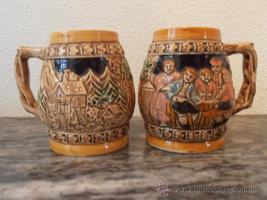 Antig&uuml;edades: 2 JARRAS DE CERAMICA JAPONESA - Foto 1