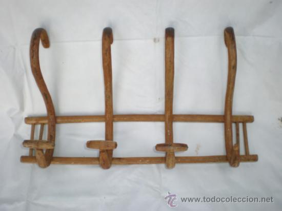 perchero de pie tipo thonet madera rojo - Compra venta en todocoleccion