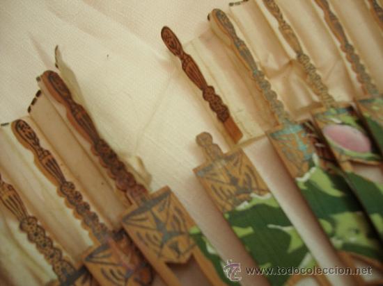 Antig&uuml;edades: 3 ABANICOS DE MADERA, ANTIGUOS - Foto 12