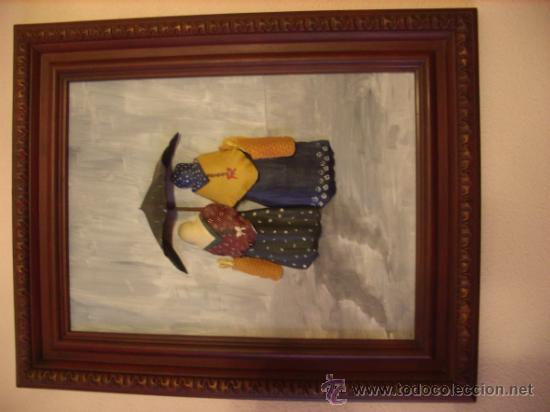 Antiques: BONITO Y ANTIGUO CUADRO HECHO A MANO A RELIEVE