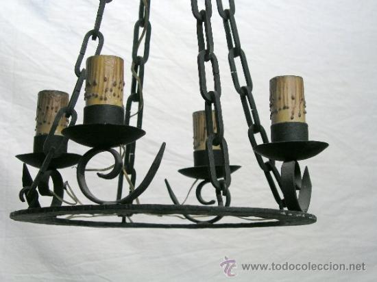 Antig&uuml;edades: LAMPARA RUSTICA  DE HIERRO FORJADO. - Foto 3