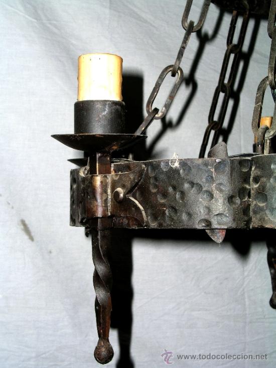 Antig&uuml;edades: LAMPARA MEDIEVAL  DE HIERRO FORJADO. - Foto 5