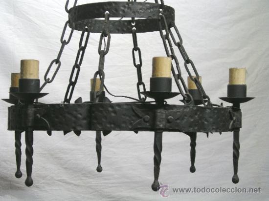Antig&uuml;edades: LAMPARA MEDIEVAL  DE HIERRO FORJADO. - Foto 4