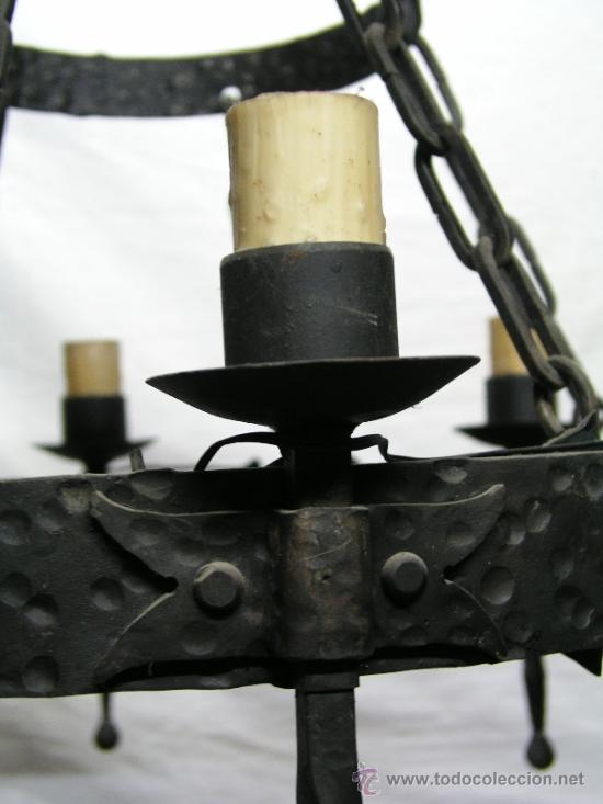 Antig&uuml;edades: LAMPARA MEDIEVAL  DE HIERRO FORJADO. - Foto 2