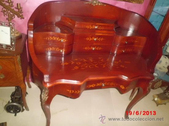 Antig&uuml;edades: ESCRITORIO BURO, DE MARQUETERIA CON DECORACIONES EN BRONCE - Foto 1