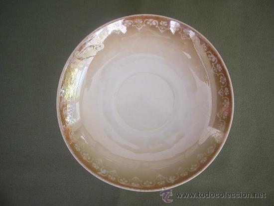 Antig&uuml;edades: PLATO CAF&Eacute; PORCELANA TORNASOLADA - Foto 1