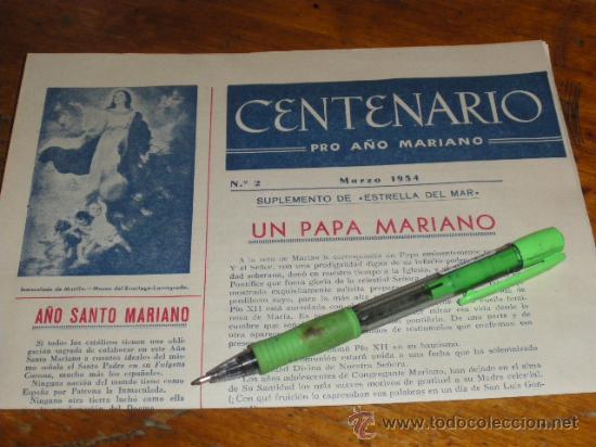Antig&uuml;edades: CENTENARIO PRO A&Ntilde;O MARIANO. N&ordm; 2, 1954. - Foto 1