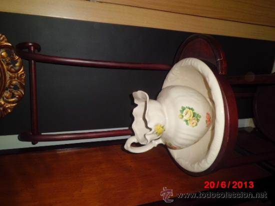 Antig&uuml;edades: PALANGANERO DE MADERA RESTAURADO - Foto 3