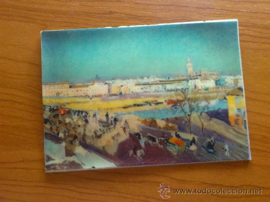 Antig&uuml;edades: Peque&ntilde;o cuadro de chapa plastificada, con motivo de cuadro famoso 15 cm x 10,5 cm