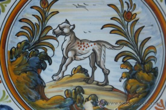 Antig&uuml;edades: 2 Plato Talavera con animales,alfar El Carmem - Foto 7