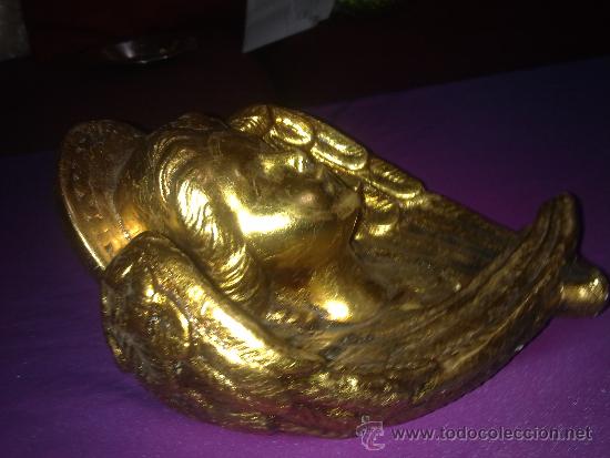Antig&uuml;edades: FIGURA ANGEL O QUERUBIN PAN DE ORO - Foto 5