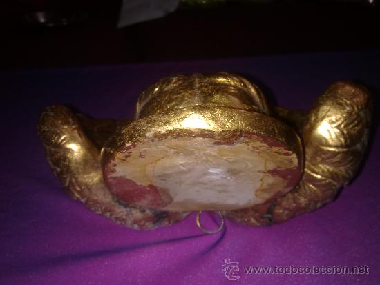 Antig&uuml;edades: FIGURA ANGEL O QUERUBIN PAN DE ORO - Foto 7