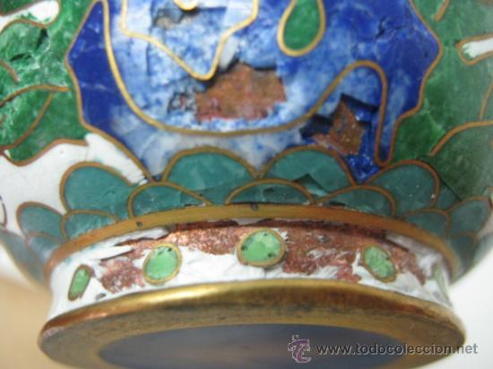 Antig&uuml;edades: Antiguo Jarron con Esmalte Cloisonn&eacute; - Foto 4