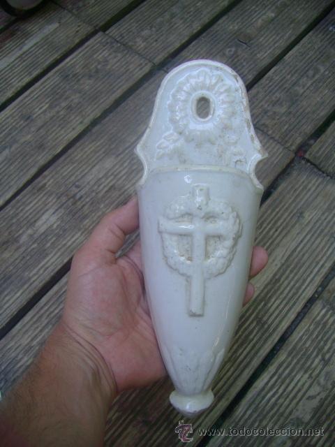 Antig&uuml;edades: BENDITERa DE PARED ANTIGUO CERAMICA - Foto 1