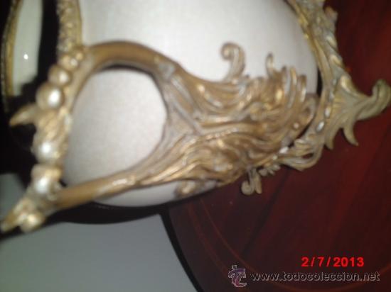 Antig&uuml;edades: JARRON DE BRONCE Y PORCELANA CUARTEADA - Foto 6