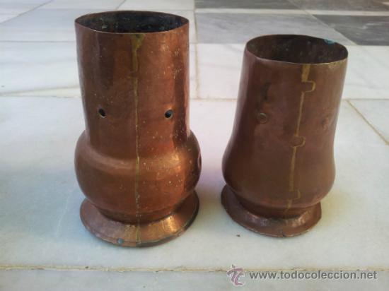 Antig&uuml;edades: Lote de jarra y dos vasos en cobre - Foto 9