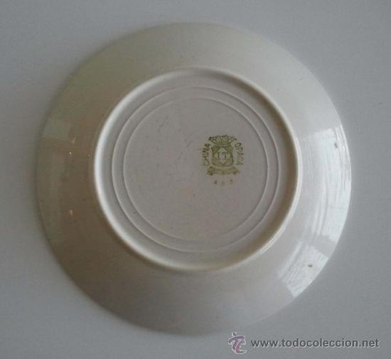 Antig&uuml;edades: Antiguo plato de postre. China Opaca Santander. - Foto 2