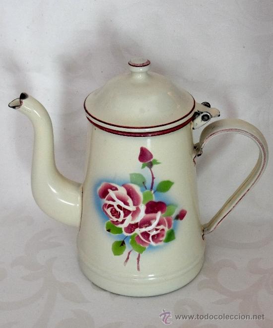 Antigua cafetera de porcelana esmaltada alemana - Vendido en Venta Directa  - 38075533
