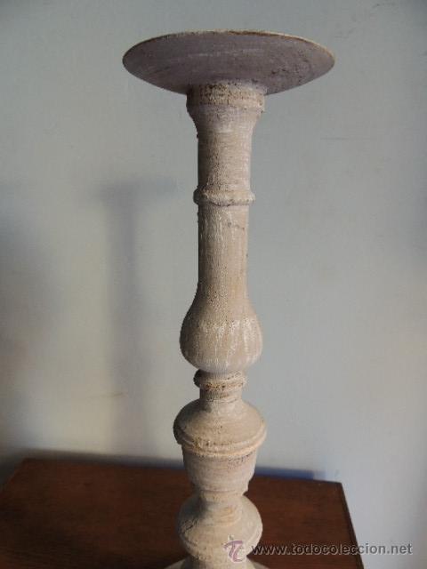 candelero candeleros de madera en decape 42 cm - Comprar Candelabros