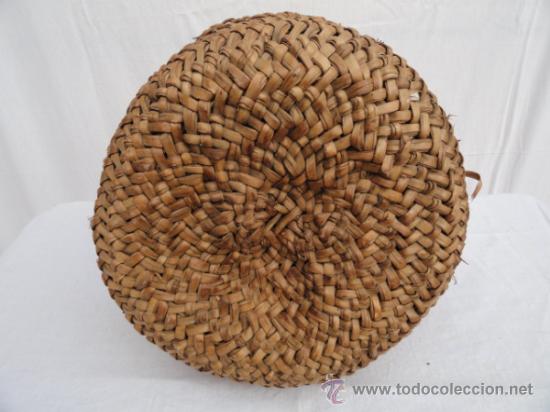 Antig&uuml;edades: ANTIGUA CESTA DE JUNCO PARA LLEVAR LA COMIDA. - Foto 7
