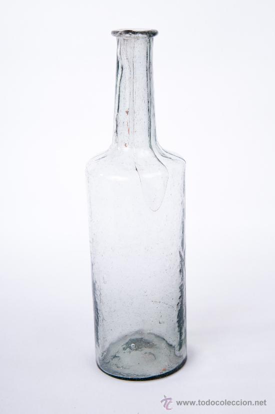 Antiquit&eacute;s: BOTELLA DE VIDRIO DE MOLDE SIGLO XIX
