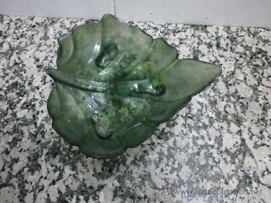 Antig&uuml;edades: CENTRO DE MESA DE CRISTAL FORMA DE HOJA - Foto 1