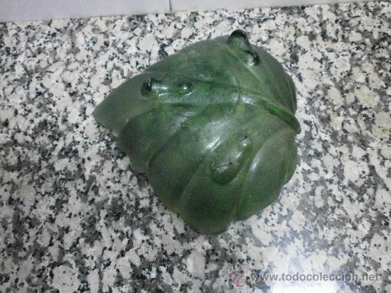 Antig&uuml;edades: CENTRO DE MESA DE CRISTAL FORMA DE HOJA - Foto 2