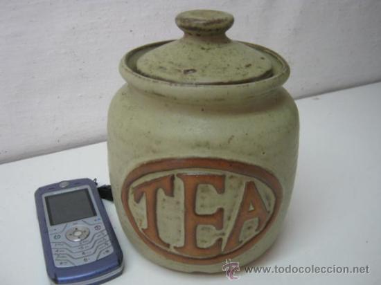 Antig&uuml;edades: Espectacular antiguo bote tarro ceramica de gres tipo albarelo . TEA T&Eacute; - Foto 1