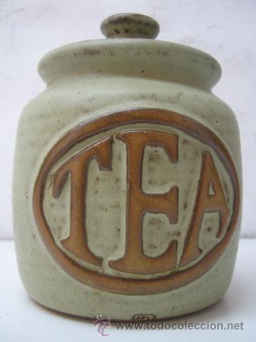 Antig&uuml;edades: Espectacular antiguo bote tarro ceramica de gres tipo albarelo . TEA T&Eacute; - Foto 2