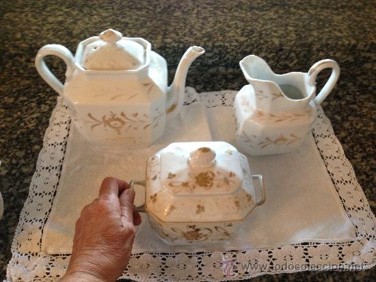 Oggetti Antichi: ANTIGUO JUEGO T&Eacute; PORCELANA PASAJES.