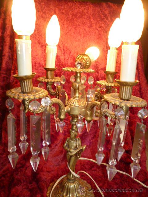 Antig&uuml;edades: L&aacute;mpara Candelabro de bronce - Foto 1