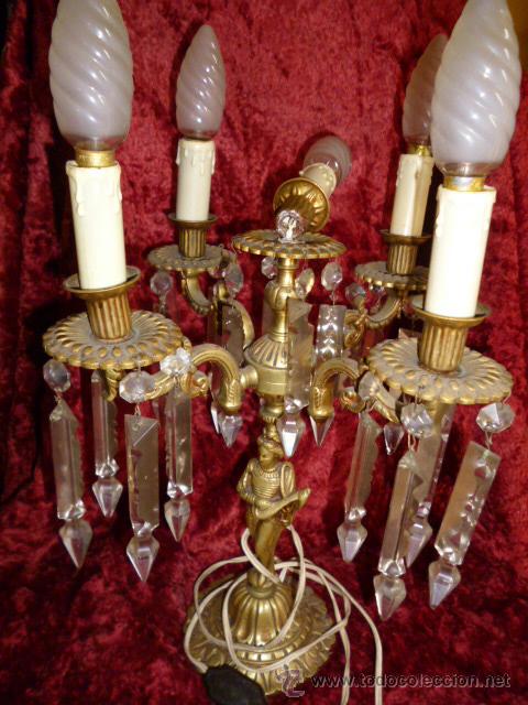 Antig&uuml;edades: L&aacute;mpara Candelabro de bronce - Foto 2