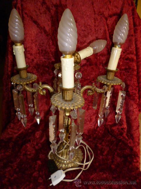 Antig&uuml;edades: L&aacute;mpara Candelabro de bronce - Foto 3