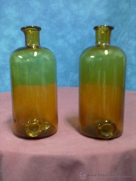 Antig&uuml;edades: BOTELLA LABORATORIO CRISTAL AMBAR - Foto 1
