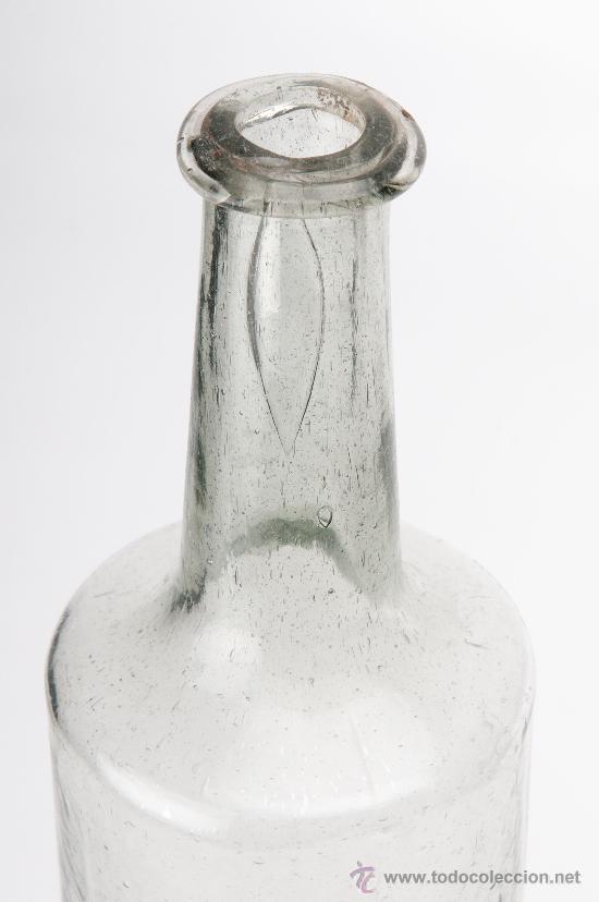 Antig&uuml;edades: BOTELLA DE VIDRIO TRANSPARENTE, SIGLO XIX - Foto 2