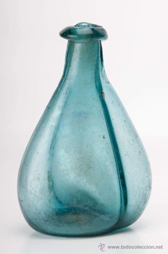 Antiquit&eacute;s: BOTELLA VINAGRERA O MATRIMONIO VIDRIO SOPLADO CATALAN,SIGLO XIX