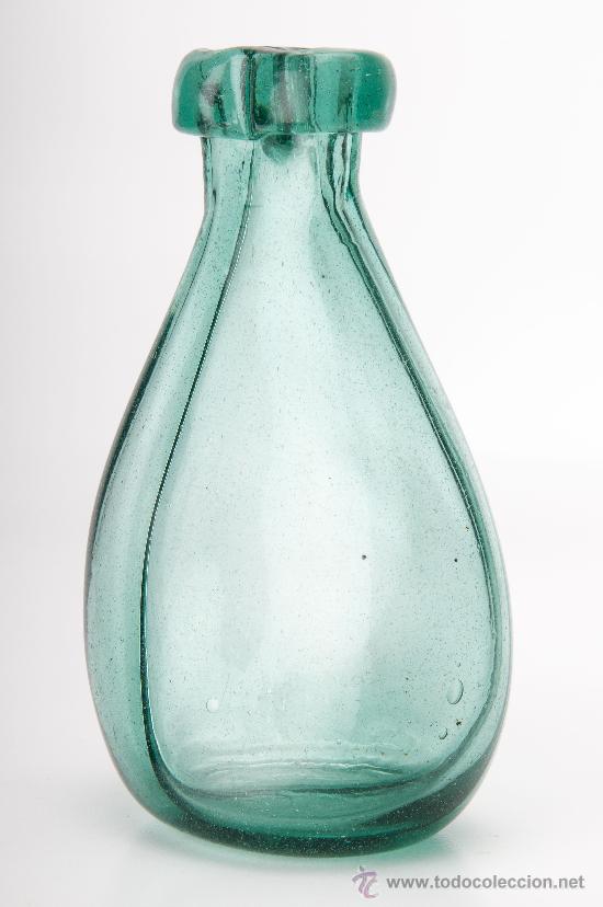 Antiquit&eacute;s: BOTELLA VINAGRERA O MATRIMONIO VIDRIO SOPLADO CATALAN,SIGLO XIX