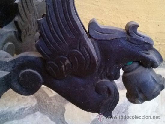 Antig&uuml;edades: ANTIGUA LAMPARA DE MADERA TALLADA, PARA TECHOS - Foto 3