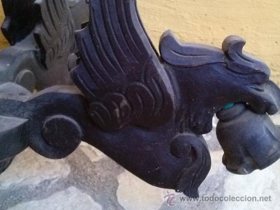 Antig&uuml;edades: ANTIGUA LAMPARA DE MADERA TALLADA, PARA TECHOS - Foto 4