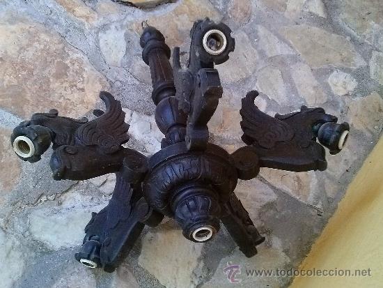 Antig&uuml;edades: ANTIGUA LAMPARA DE MADERA TALLADA, PARA TECHOS - Foto 6