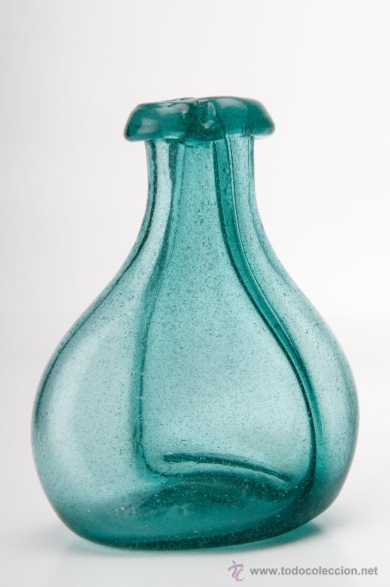 Antiquit&eacute;s: BOTELLA VINAGRERA O MATRIMONIO VIDRIO SOPLADO CATALAN SIGLO XIX