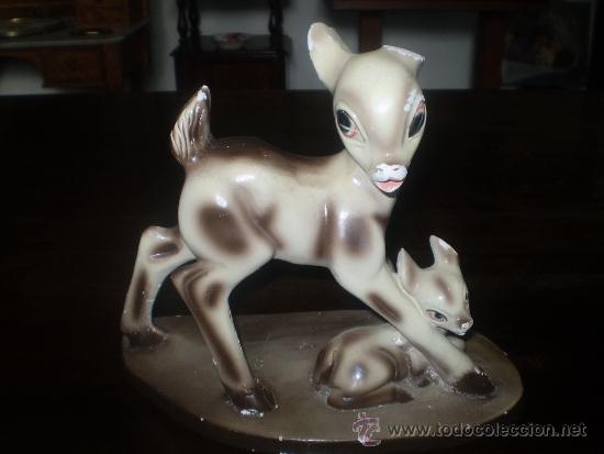 Antig&uuml;edades: BAMBI DE YESO POLICROMADO - Foto 1