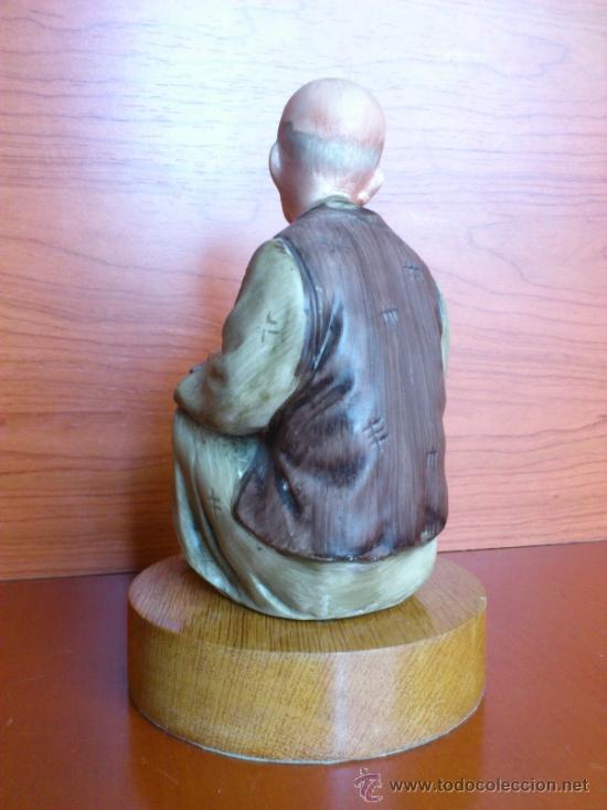 Antigüedades: Figura antigua de biscuit sobre peana de madera ( Made in Japan ) - Foto 5 - 38834190