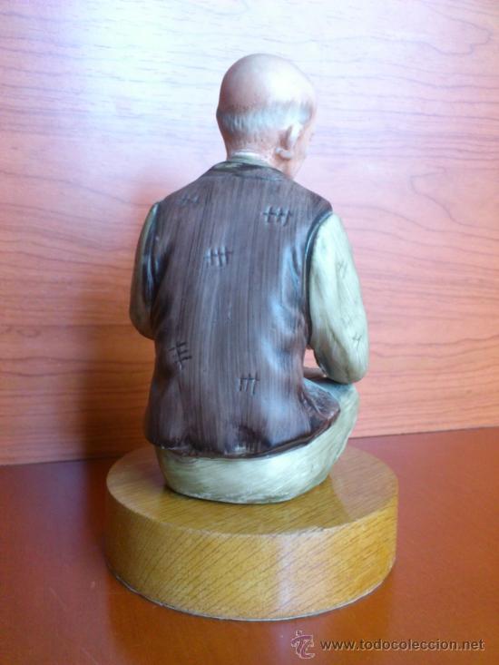 Antigüedades: Figura antigua de biscuit sobre peana de madera ( Made in Japan ) - Foto 6 - 38834190